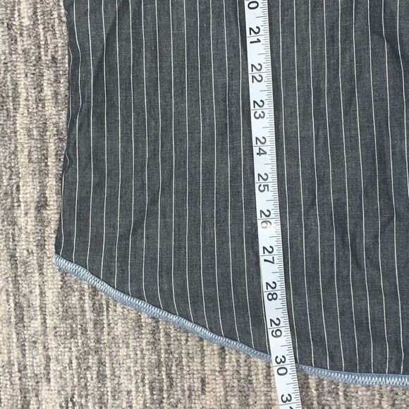 Vintage Tommy Hilfiger Red Label Denim Mens XL Black Pinstripe Button Down Shirt - Picture 7 of 8